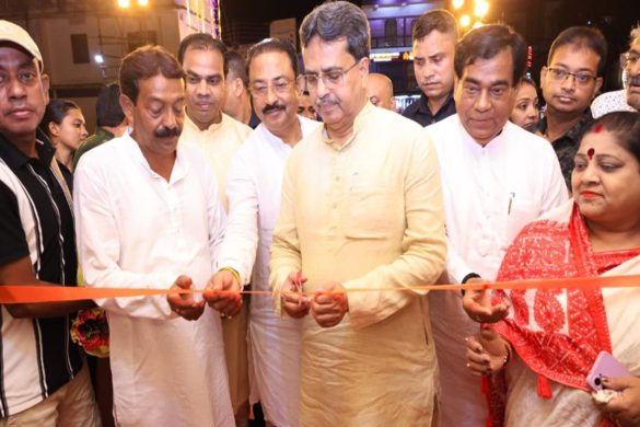 Tripura CM Manik Saha inaugurates several Durga Puja Pandals in Agartala