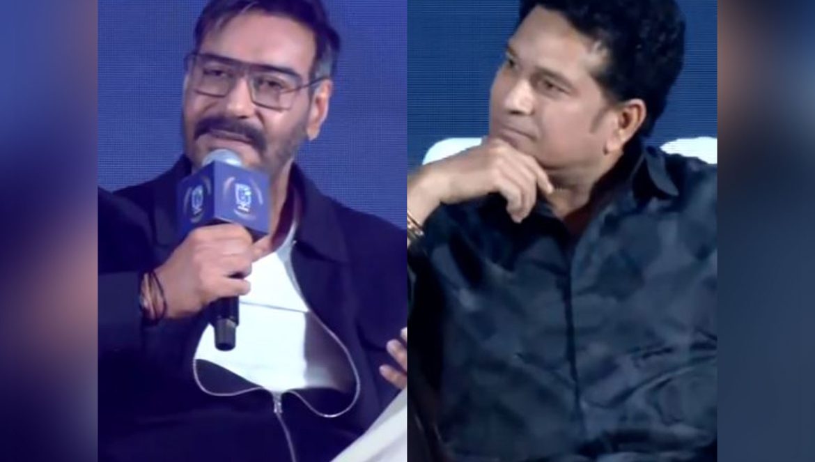Ajay Devgn joins cricket legend Sachin Tendulkar at ISPL event, says "Very happy to be part of family"