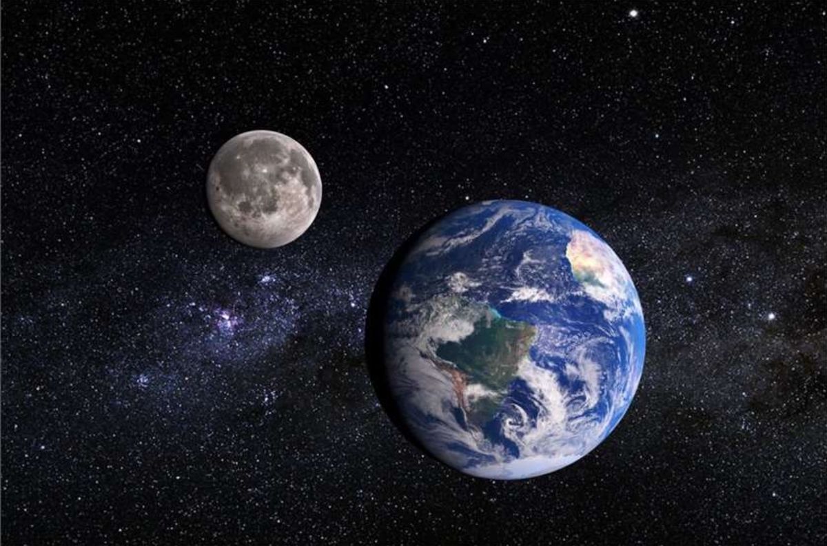 Earth and the moon seen from space, highlighting their connection. - Photo Gallery