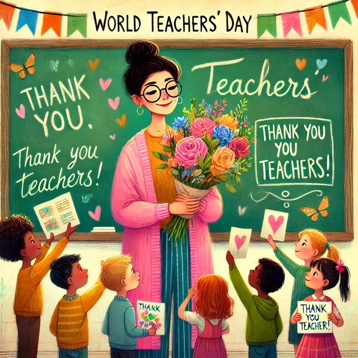 Students honor teachers with flowers and greetings on Teacher’s Day. - Photo Gallery