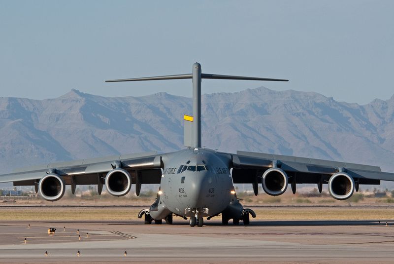 Boeing C-17 Globemaster III on a tactical airlift operation. - Photo Gallery