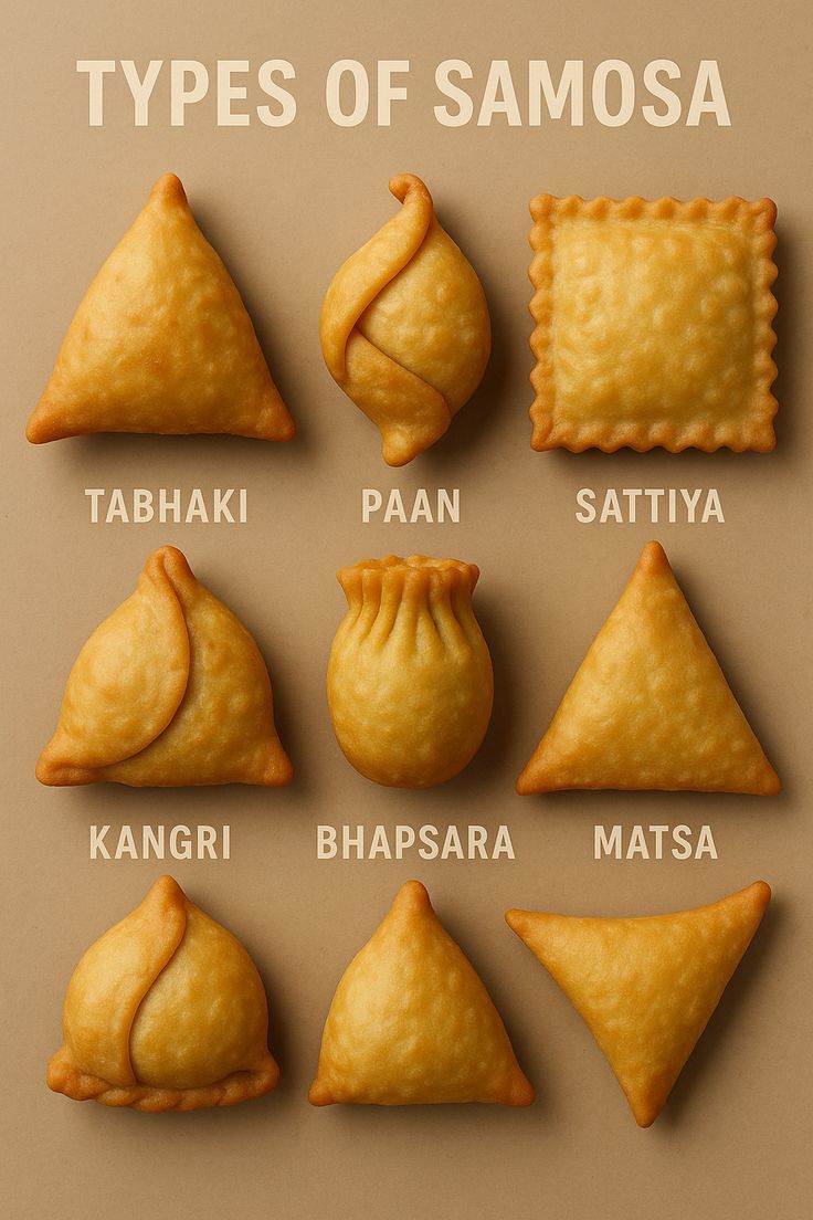 Different samosa varieties with regional fillings on display - Photo Gallery