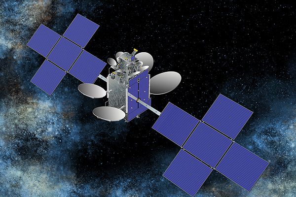 French satellite orbiting above Earth. - Photo Gallery