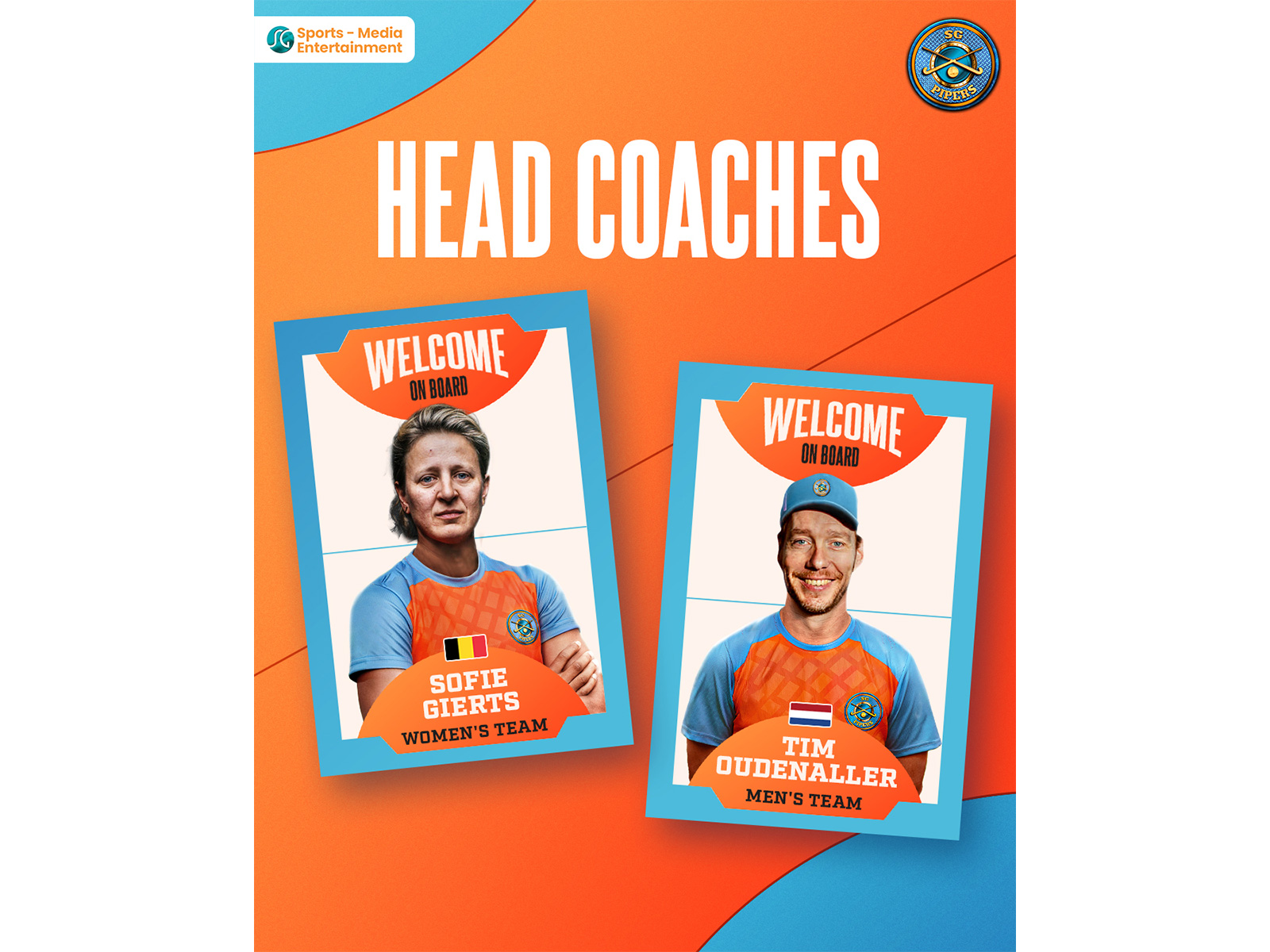 SG Pipers appoints Tim Oudenaller, Sofie Gierts as head coaches of men's and women's teams