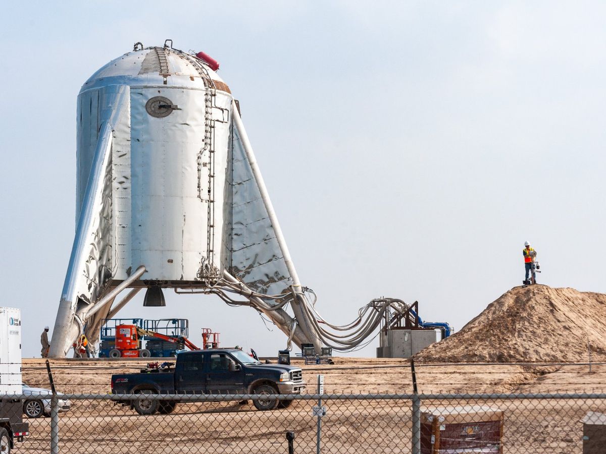SpaceX Starship prototype at launch site in Texas. - Photo Gallery