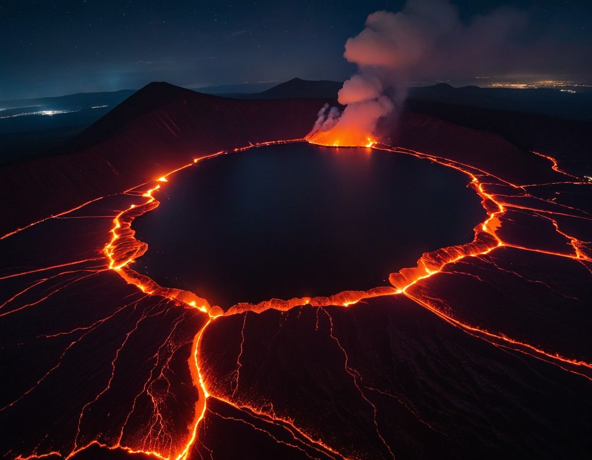 Mount Nyiragongo glowing lava lake in Congo. - Photo Gallery