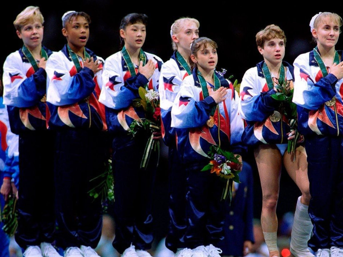 The “Magnificent Seven” US gymnastics team at the 1996 Olympics. - Photo Gallery