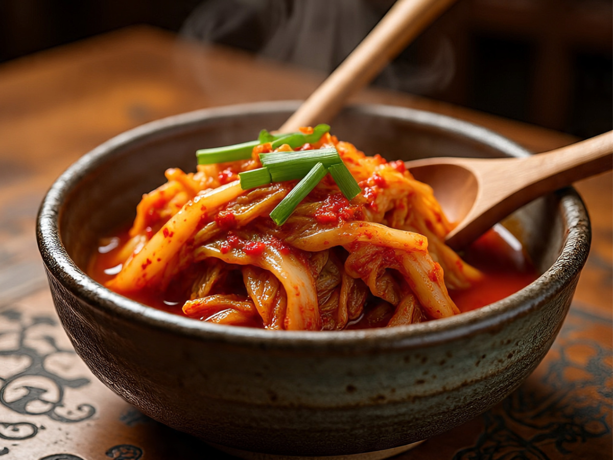 Traditional Korean Kimchi served in a bowl - Photo Gallery