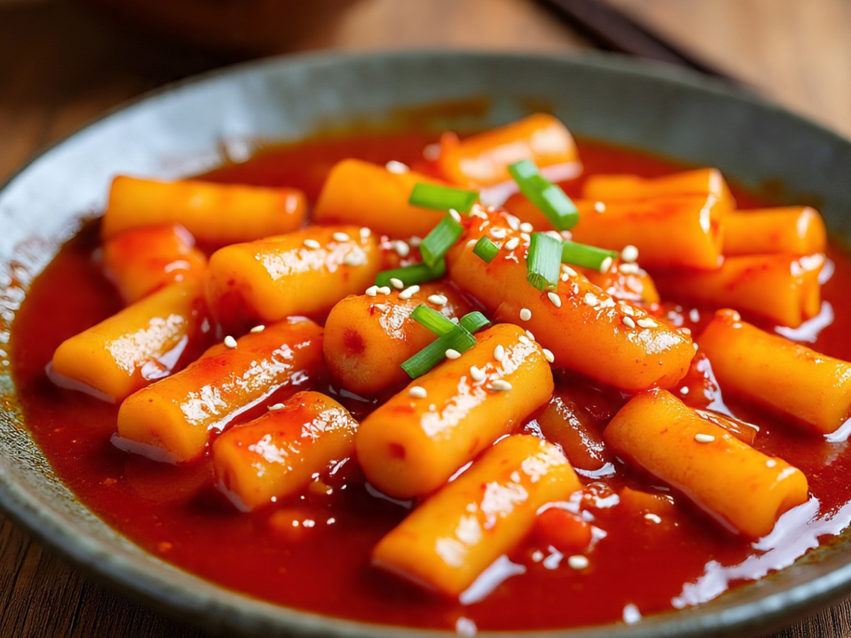 Korean Tteokbokki rice cakes in spicy red sauce - Photo Gallery