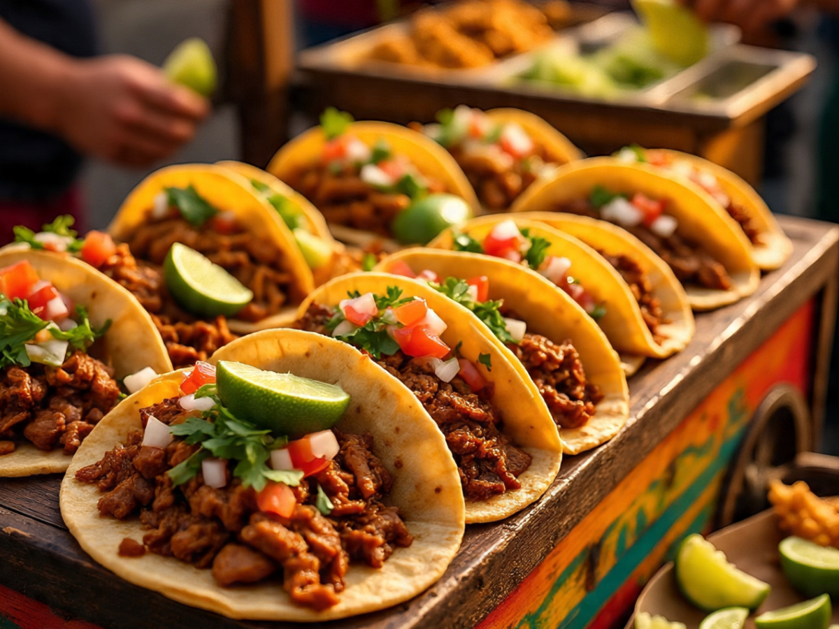 Mexican street-style tacos with beef, salsa, and lime - Photo Gallery