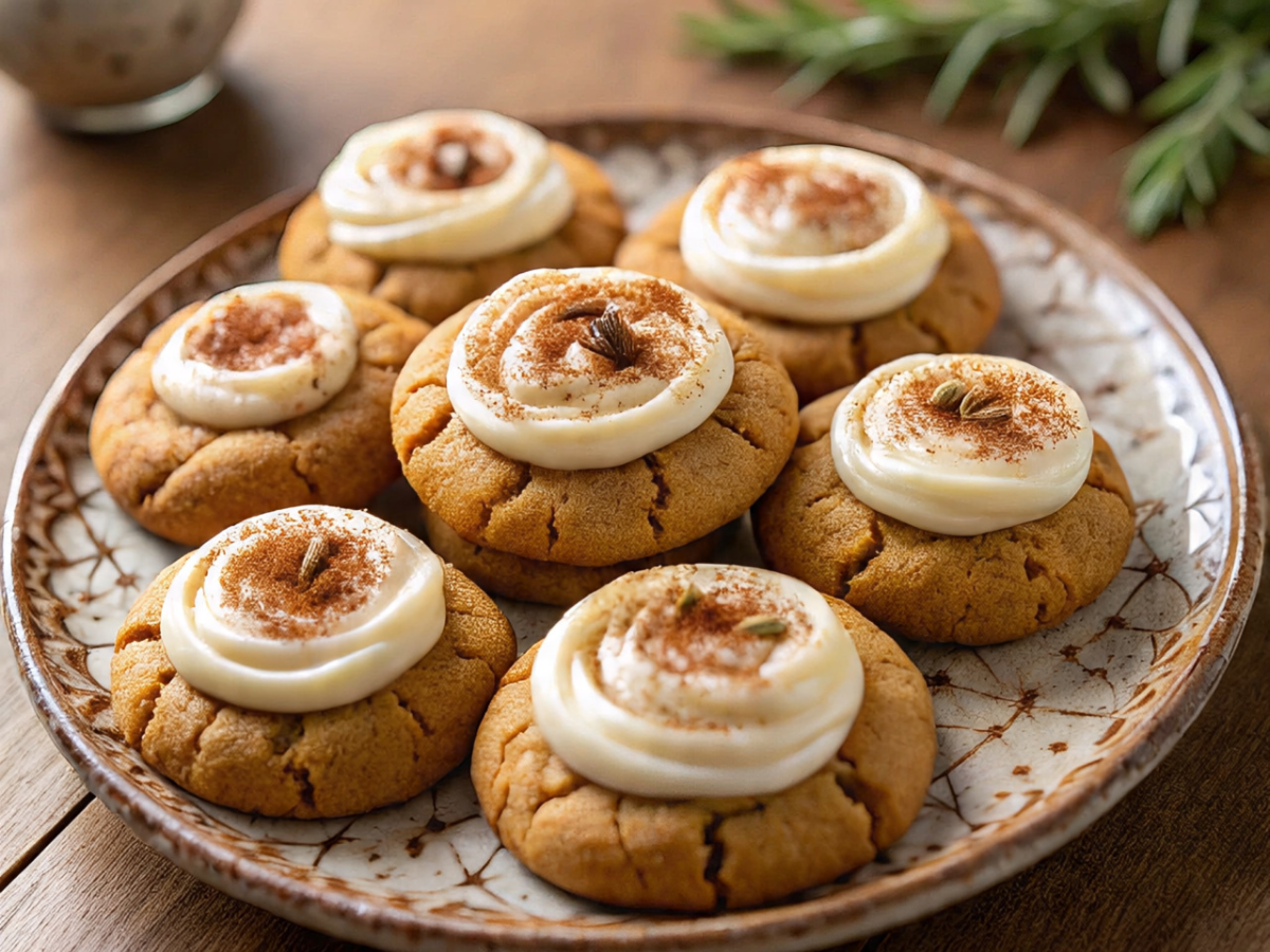 Plate of chai-spiced cookies with frosting - Photo Gallery