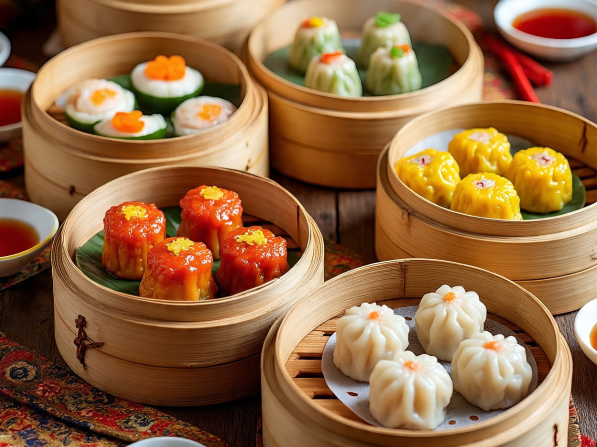 Traditional Cantonese dim sum served in bamboo steamers - Photo Gallery