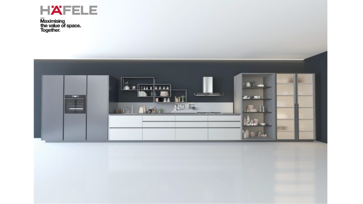 Hafele Profin Aluminium Profile Range Redefines Modern Kitchens with Stack Modular Shelving