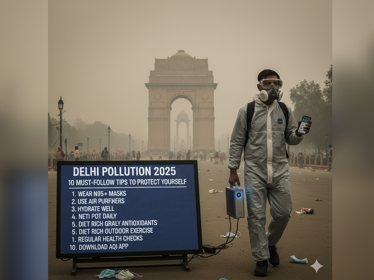 Delhi Pollution 2025: 10 Must-Follow Tips to Protect Yourself from Harmful Air | AQI Soars Above 400