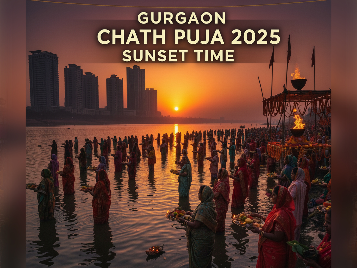 Gurgaon Chhath Puja 2025 Sunset Time: Check Sandhya Arghya Sunset Time, Muhurat, Rituals, Puja Vidhi, & Kharna Prasad time