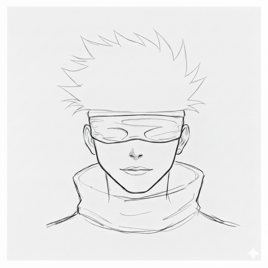 How to draw gojo with pencil 3