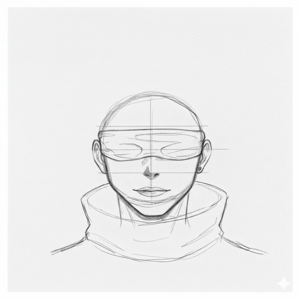 How to draw gojo with pencil 7