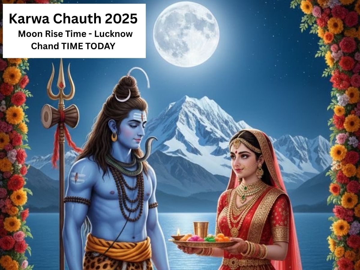 Karwa Chauth 2025 Moonrise Time in Lucknow: Check Chand Nikalne Ka Time Today