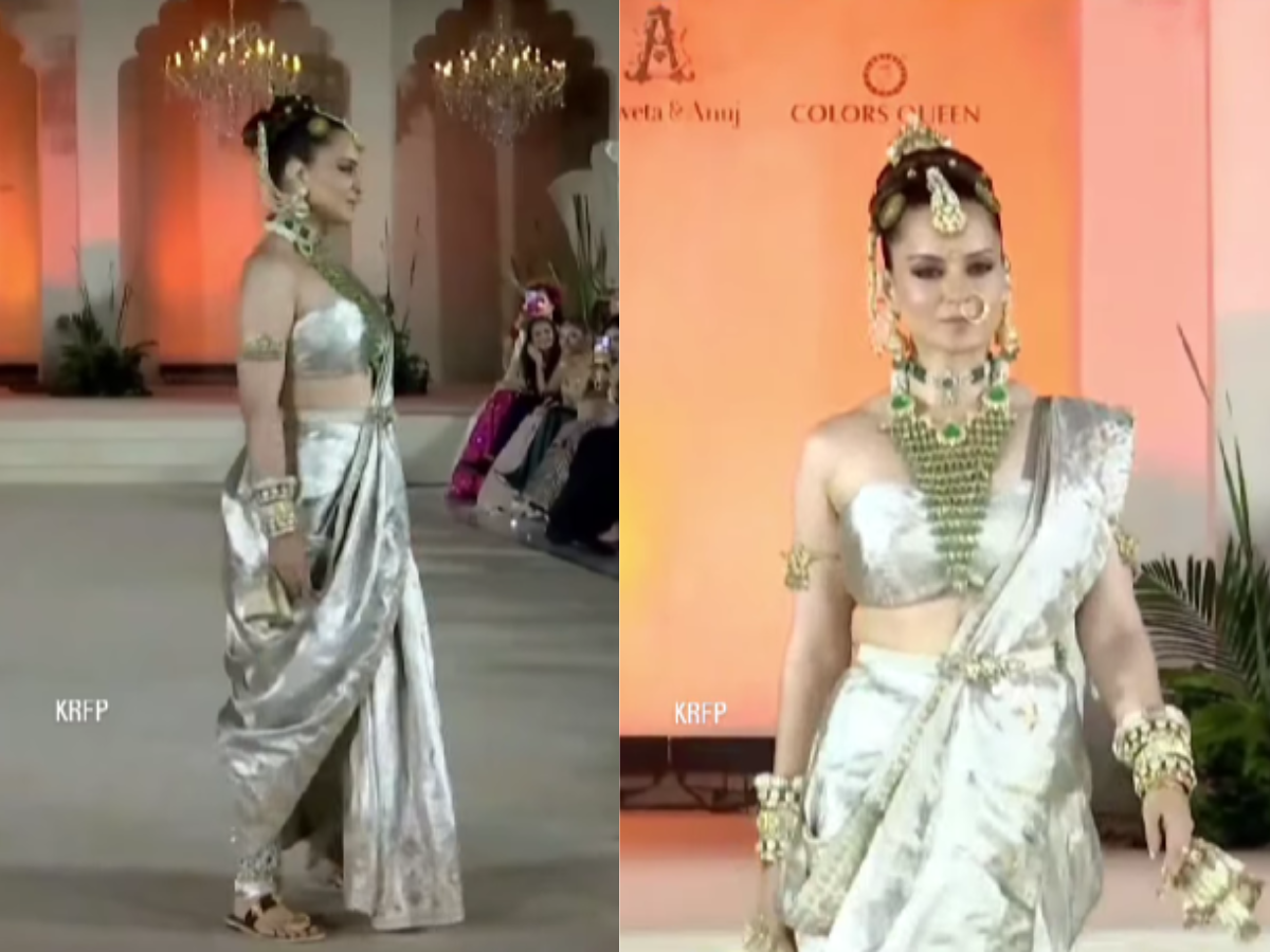 Kangana Ranaut Stuns in Royal Look as Ramp Showstopper, Fans Hail Her ‘OG Ramp Queen’| WATCH