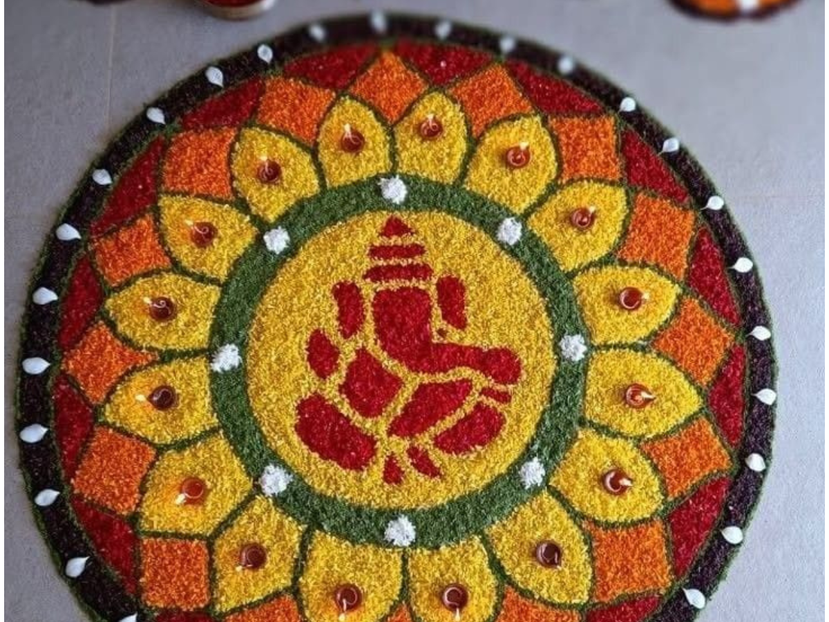 Traditional Floral Rangoli - Photo Gallery