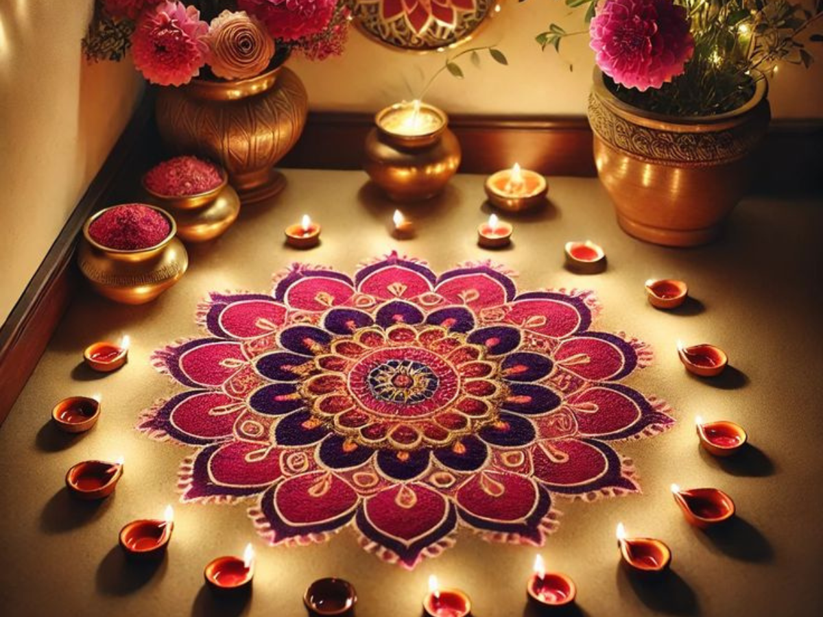 Diyas and Lamps Rangoli - Photo Gallery