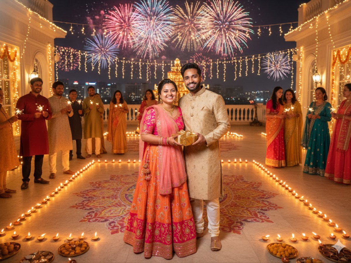 Top 5 Gemini AI Prompts to Capture the Perfect Diwali Couple Photos