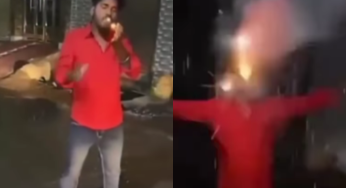 Man Bursts Firecracker in His Mouth, Dubbed Ravan of Ghaziabad by Netizens Goes Viral| WATCH