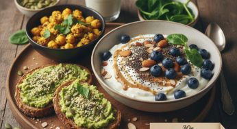 Power Up Your Morning: A Vegetarian Breakfast with 30g of Protein, No Meat, No Supplements