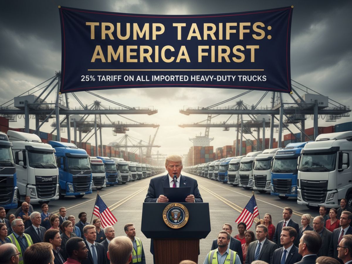 Trump Announces 25% Tariff on All Imported Heavy-Duty Trucks, Effective November 1