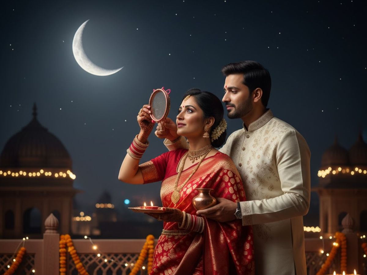 Karwa Chauth 2025 Moonrise Time in Ghaziabad: Chand Nikalne ka Samay & Puja Muhurat | Details Inside