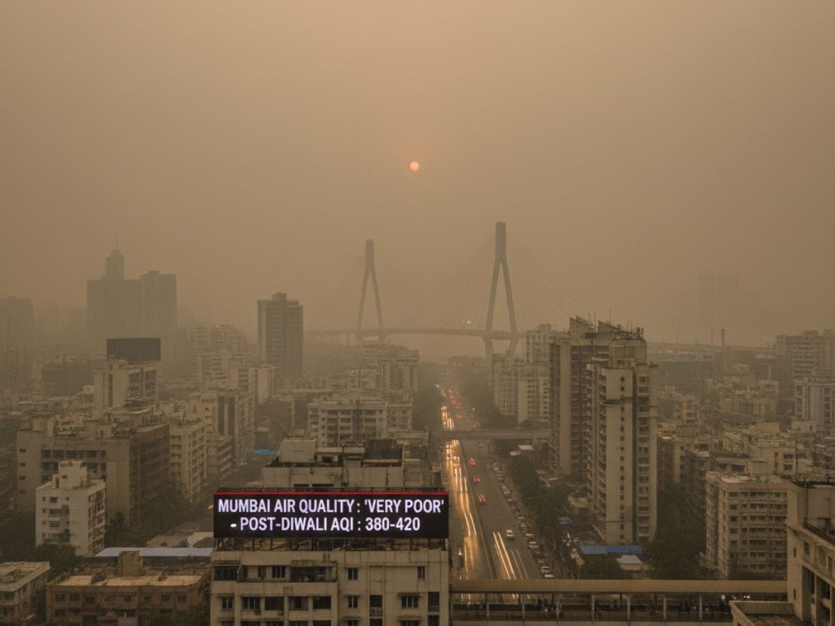 Mumbai’s Post-Diwali Air Quality Plummets, With ‘Very Poor’ Spots Across City