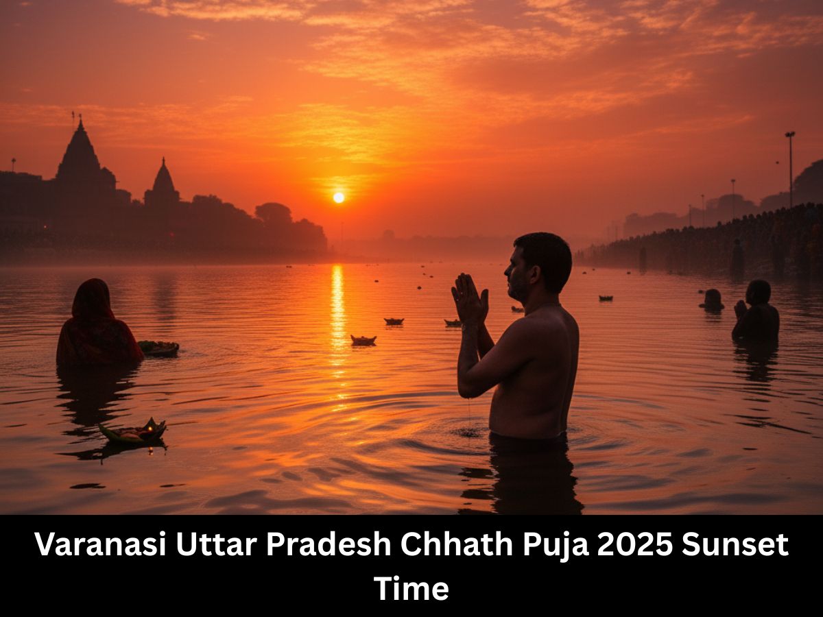 Varanasi Uttar Pradesh Chhath Puja 2025 Sunset Time: Check Sandhya Arghya Sunset Time, Muhurat, Rituals, Puja Vidhi, Kharna Prasad time