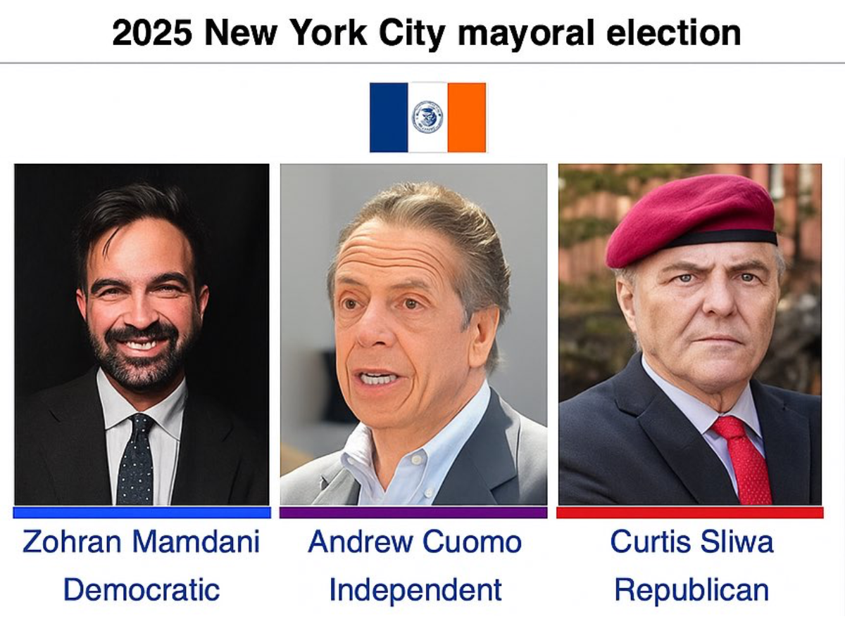 Generational Battle for New York: Mamdani, Cuomo & Sliwa Face Off for Mayor 2025