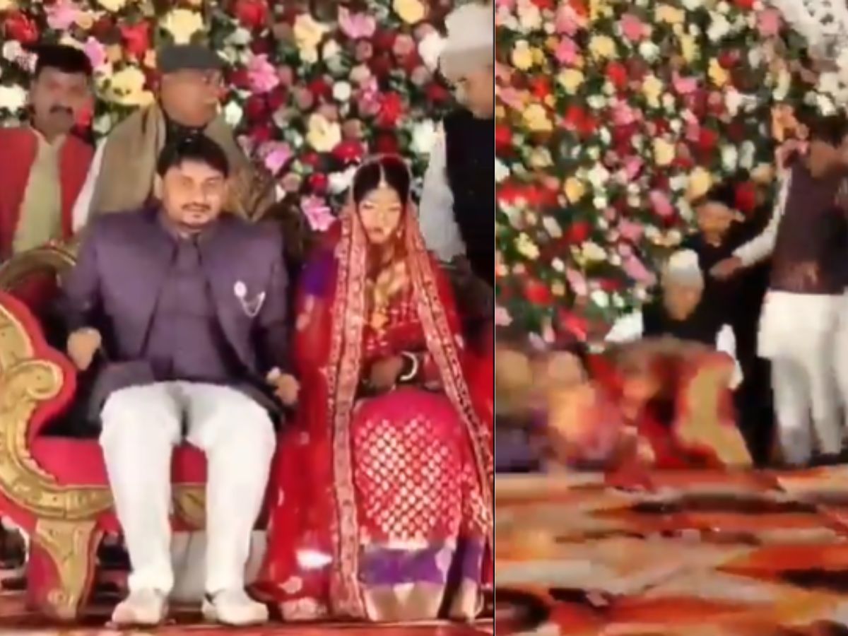 Stage Collapses During Ballia Wedding, Bride & Groom Fall With BJP Leaders