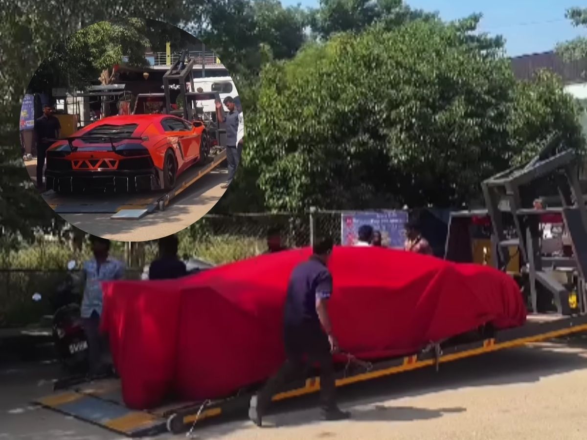 Kanpur or Bengaluru? Viral Gutka-Colour Lamborghini Video Sparks Confusion Online | WATCH
