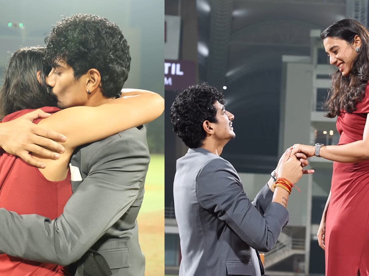 Smriti Mandhana Says Yes! Palash Muchhal’s Stadium Proposal Goes Viral Ahead of Wedding | Watch