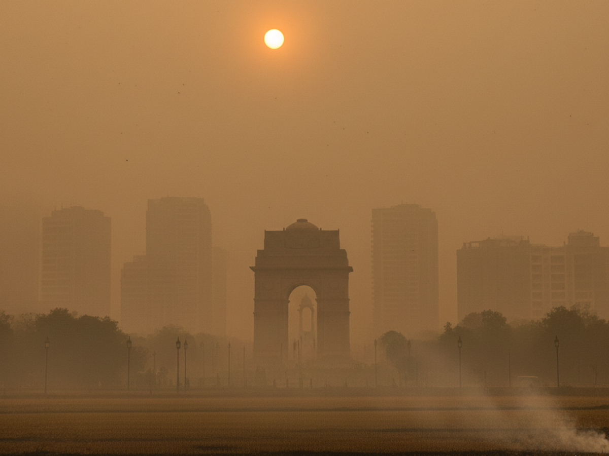 Delhi AQI 418: Smog Blankets Capital as Stubble Fires Push Air to ‘Severe’ Zone