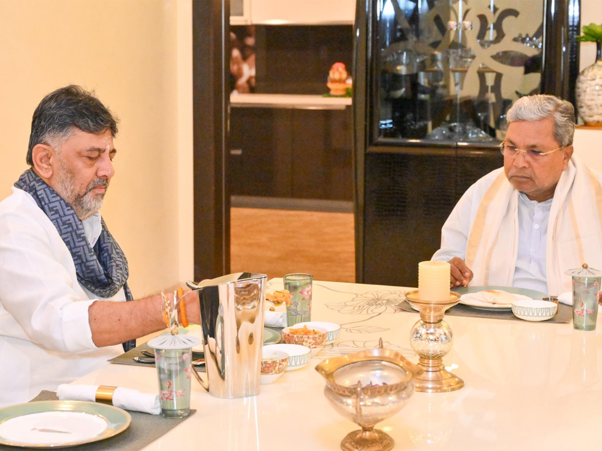 Breakfast Diplomacy: Siddaramaiah–DKS Hold Second Breakfast Meet to End CM Post Talk