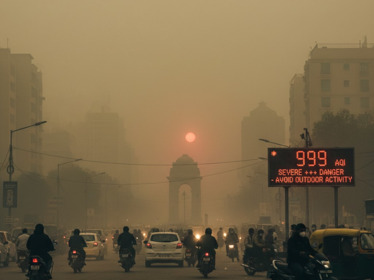 Delhi AQI Hits 390: Air Quality Plunges to Hazardous Levels Amid Cold December Spell