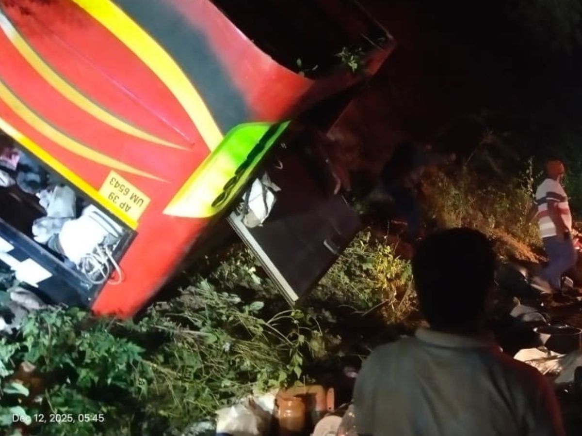 Andhra Pradesh Bus Accident: Private Bus Plunges Into Gorge; 8 Dead as Rescue Operations Continue