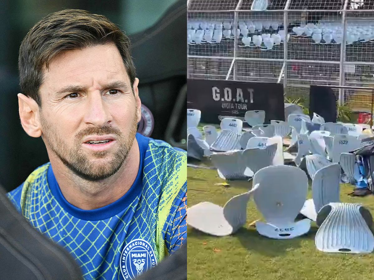 Video | Lionel Messi Leaves Salt Lake Stadium Early as Stampede Like Situation Erupts; Angry Fans Vandalise Venue, RAF Deployed