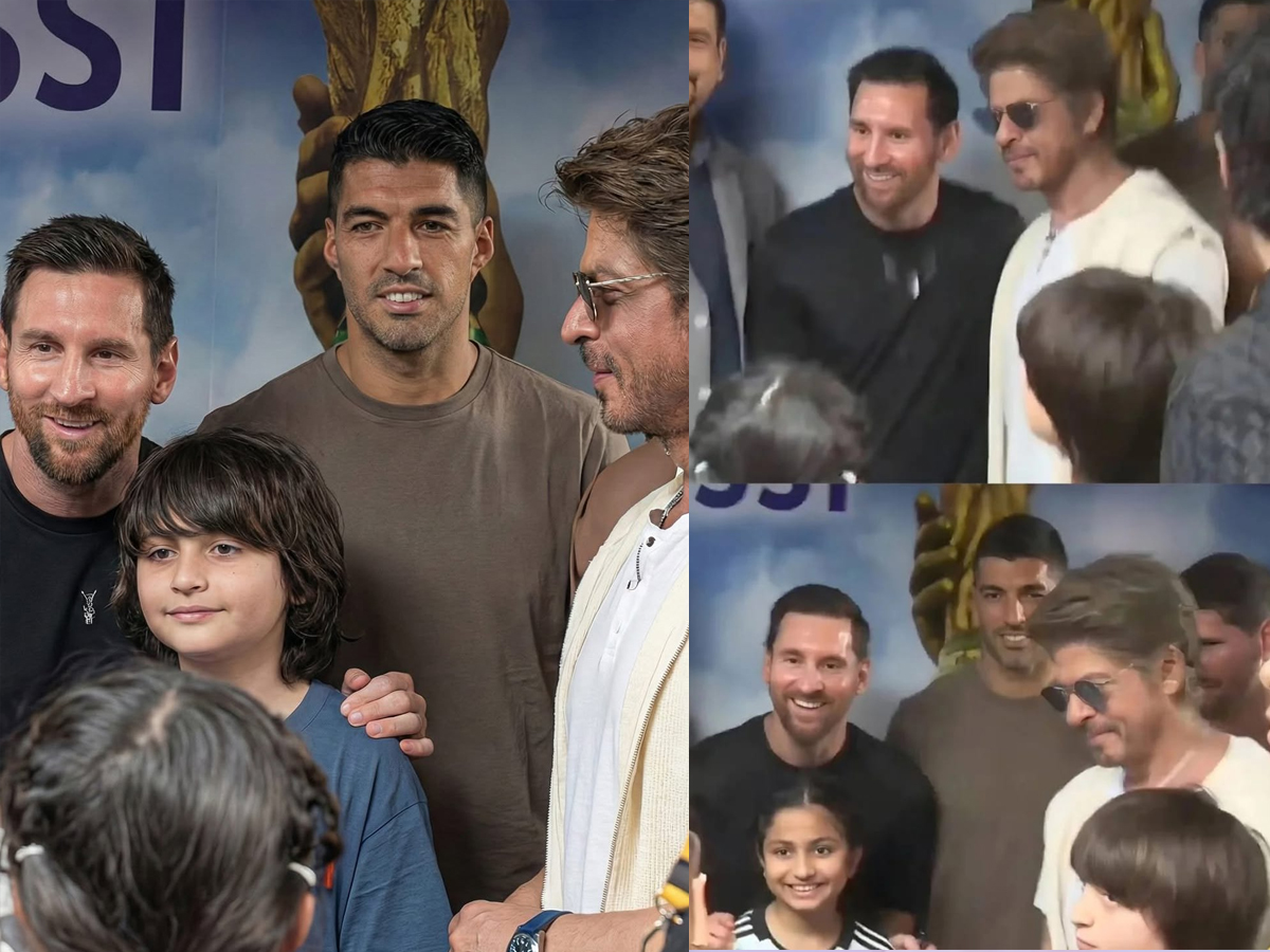 Lionel Messi Meets Shah Rukh Khan in Kolkata, Viral Moment Kicks Off GOAT Tour of India 2025