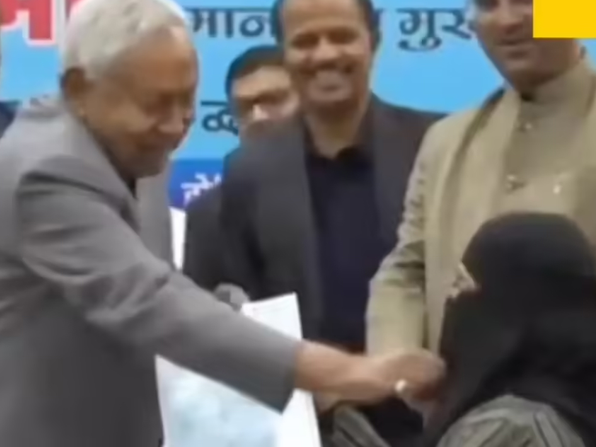 Nitish Kumar Hijab Row: Bihar CM Faces Backlash After Viral Video at Doctor Appointment Event | Watch