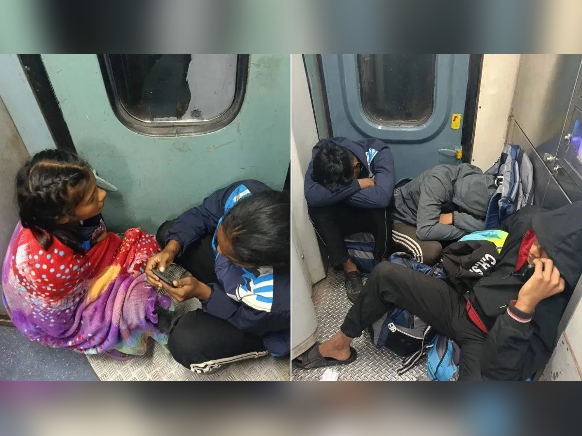 Odisha School Athletes Forced to Sit Near Train Toilets Due to Ticket Chaos While Heading to National Wrestling Championship | Watch