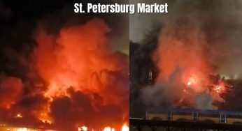 Russia Fire Breaking: Massive Fire, Explosions Engulf Historic St. Petersburg Market; Casualties Reported | Watch