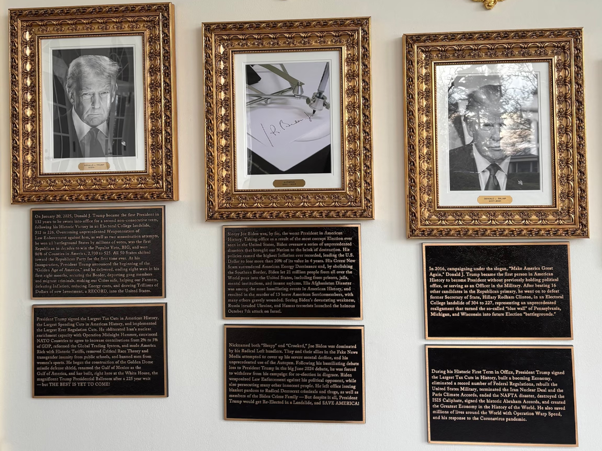 ‘Sleepy Joe Biden’: Trump Installs Controversial White House Plaques Attacking Biden & Obama, Drawing Sharp Political Reactions