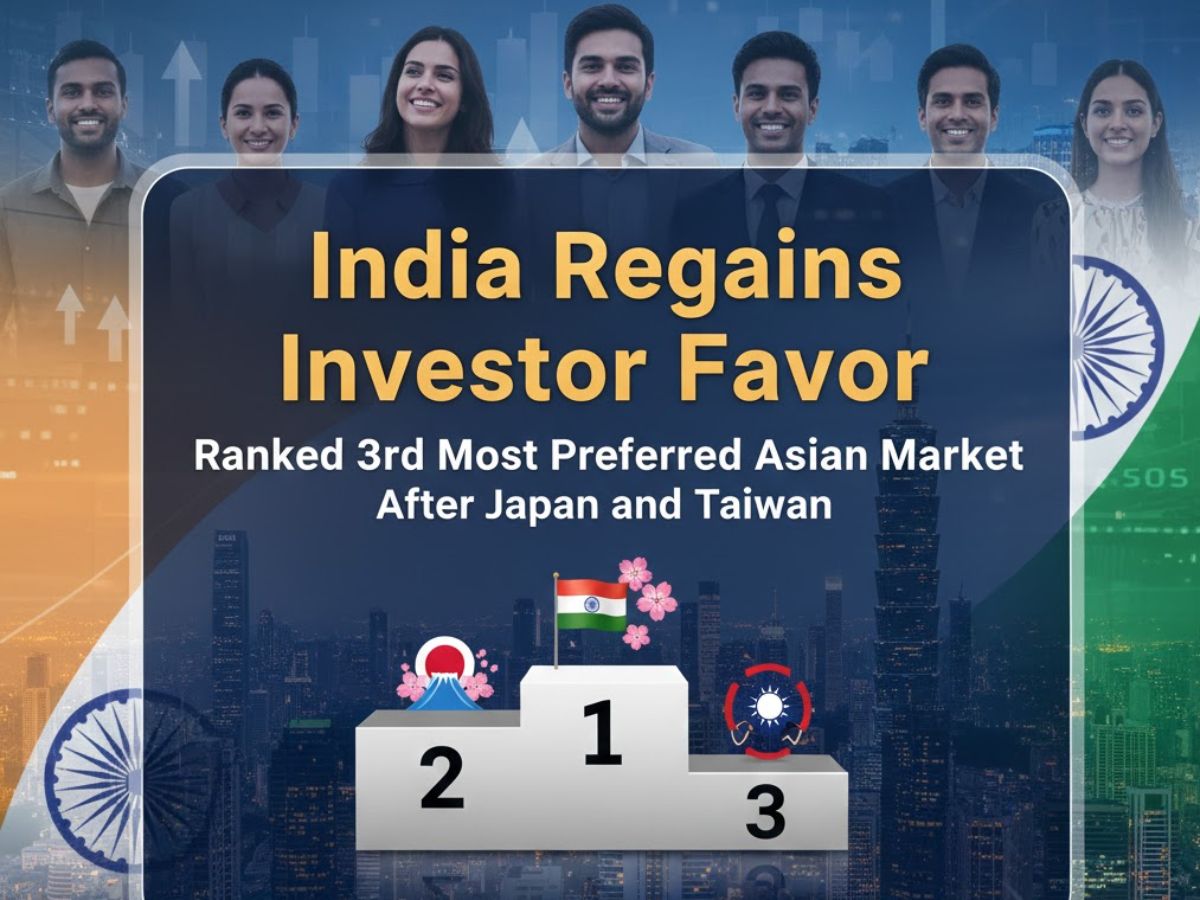 BofA Survey: India Regains Investor Favor, Ranked 3rd Most Preferred Asian Market After Japan and Taiwan