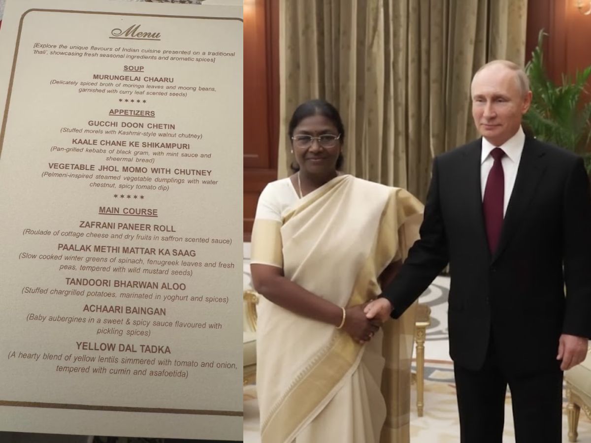 Mehman Nawazi on Thali: President Murmu Hosts Lavish Vegetarian Banquet for Russian Leader Putin