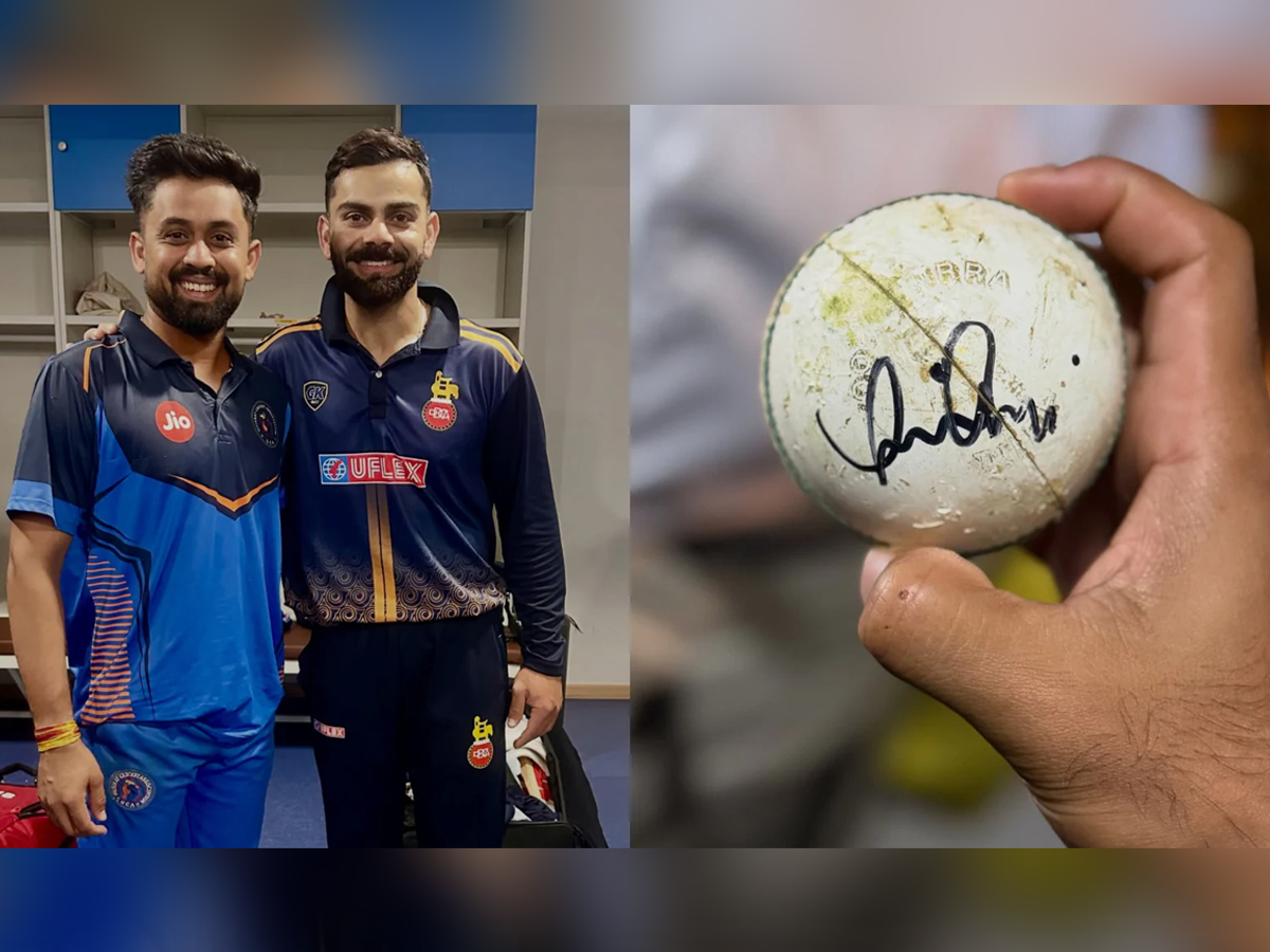Virat Kohli Signs Match Ball, Poses with Spinner Who Took His Wicket in Vijay Hazare Trophy