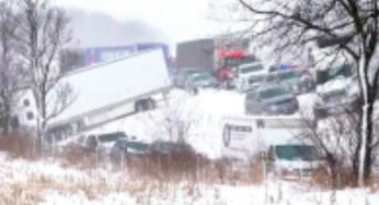 100 vehicles pile up in Michigan crash as snowstorm sweeps US